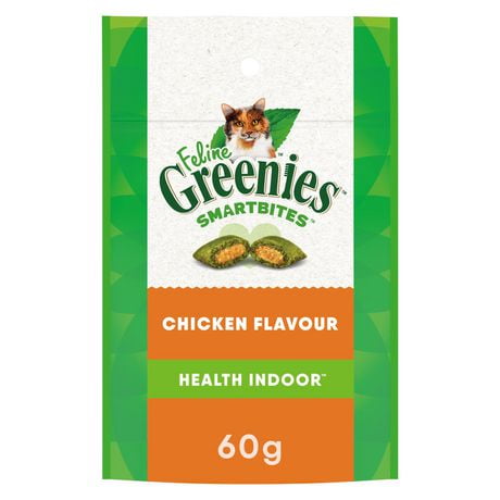 FELINE GREENIES SMARTBITES Cat Treats Healthy Indoor Natural Dental Care Chicken Flavour, 60g