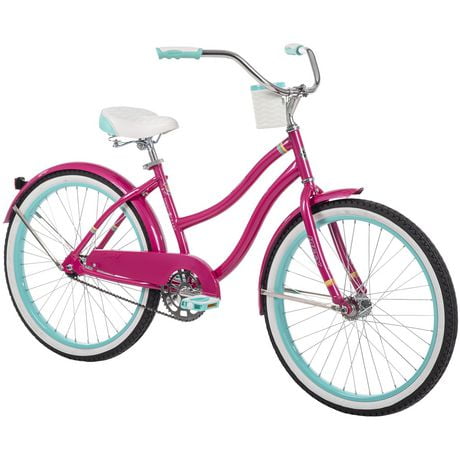 Huffy Good Vibrations Women’s 24-inch Cruiser, Pink/Teal