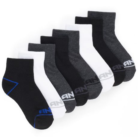 And1 Boys 8 Pack Pro Platinum Ankle Socks Black M-L