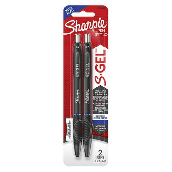 Sharpie S-Gel, Gel Pens, Medium Point (0.7mm), Blue Ink, 2 Count, Always vivid writing