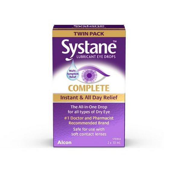 SYSTANE® Complete, Lubricant Eye Drops, Eye Drops For Dry Eyes, 2 x 10 mL