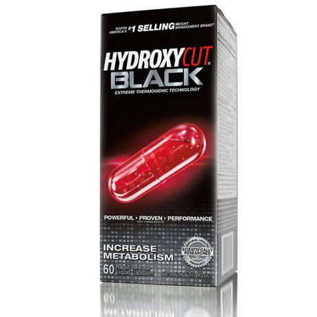 Capsules liquides à la technologie Thermogénique extrême Black d’Hydroxycut 72 gélules