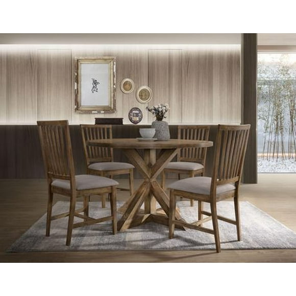 ACME Wallace II Dining Table in Weathered Oak