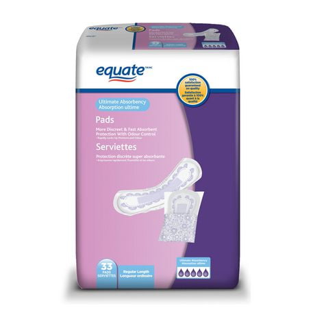 Equate Ultimate Absorbency Bladder Control Pads, 33 Pads, Regular Length