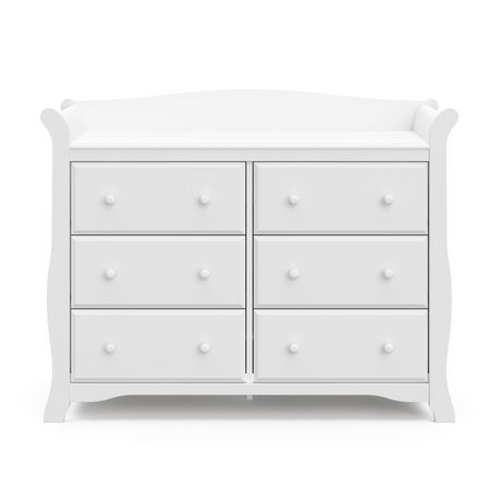 storkcraft avalon 6 drawer dresser white