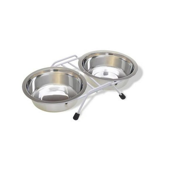 Van Ness Double Stainless Steel Dish with Rack, 16 oz,; 8 oz each side