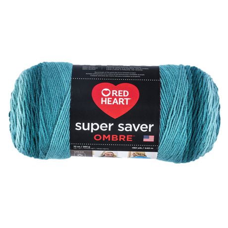 Red Heart® Super Saver® Ombre™ Yarn, Acrylic #4 Medium, 10oz/283g, 482 Yards, Gorgeous ombre yarn