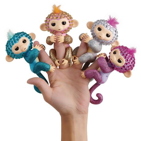 Fingerlings Monkeys - Fingerblings - Sparkle (White/Silver) - Friendly ...