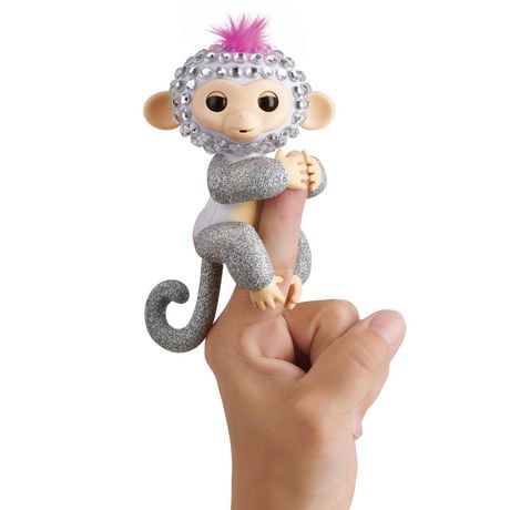 Fingerlings Monkeys - Fingerblings - Sparkle (White/Silver) - Friendly ...