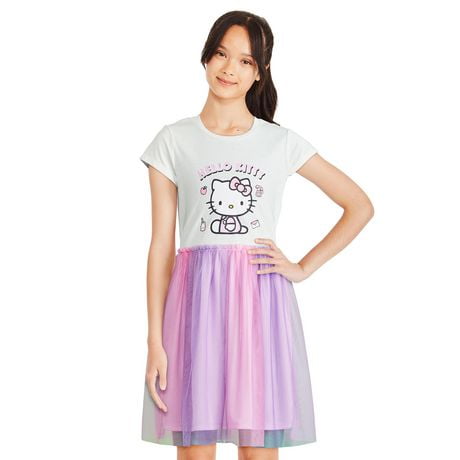 Hello Kitty Girls Tulle Dress Little Kid To Big Kid Sizes (2t - 14-16