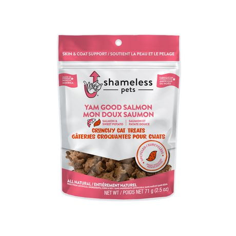 Shameless Pets Yam Good Salmon Crunchy Cat Treats With Upcycled Ingredients, 71 g