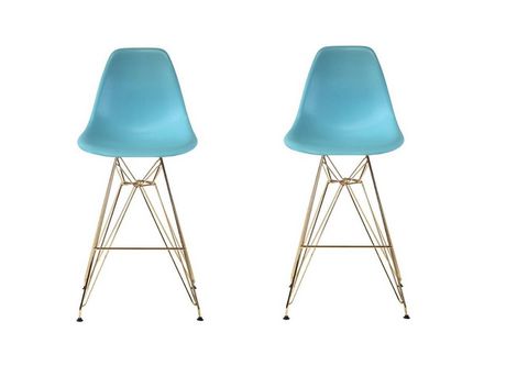 Heavenly Collection Blue & Gold Bar Stool | Walmart Canada