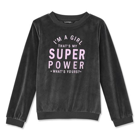 Sweat Fille George – Gris – Coton – Taille 11 Ans – Manches Longues – Très Bon état