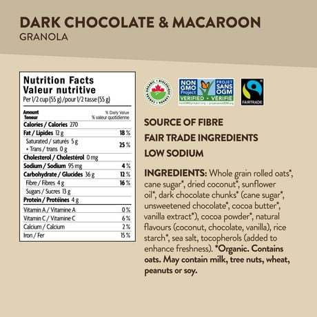 love crunch granola dark chocolate macaroon
