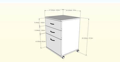 Nexera Essentials 3 Drawer Mobile Filing Cabinet Cappuccino
