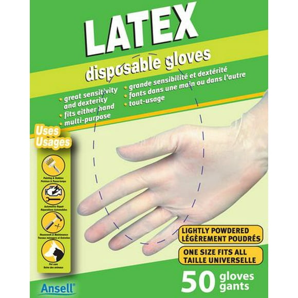 Ansell Disposable Latex Gloves 50ct., Disposable Latex Gloves