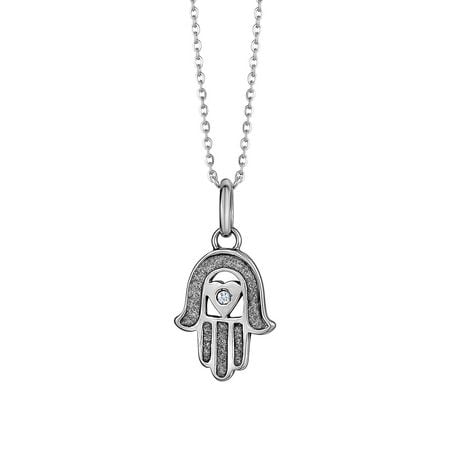 Sterling Silver CZ Hamsa pendant