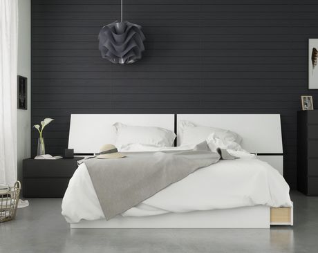 Nexera Context 3 Piece Bedroom Set Black And White Walmart