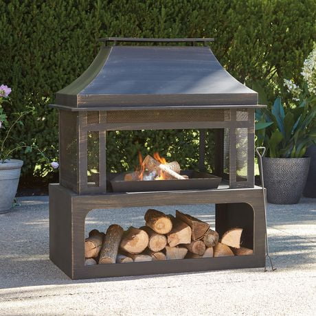 Hometrends Steel Outdoor Fireplace, Hometrends Outdoor Fireplace