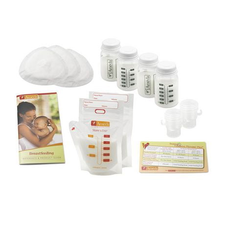 Ameda Breast Pump Accessory Kit for Breast Milk Storage and Breast Care