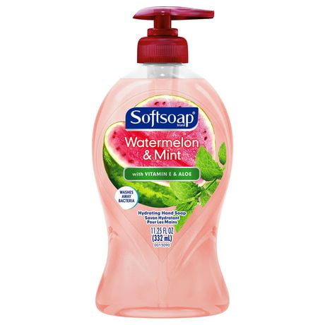 Pompe de savon liquide pour les mains hydratant Softsoap Watermelon & Mint, 332 mL Savon liquide