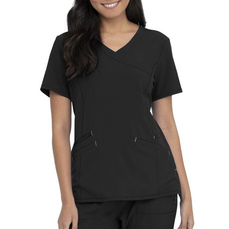 Scrubstar Women's Performance Stretch Mock Wrap Scrub Top | Walmart Canada