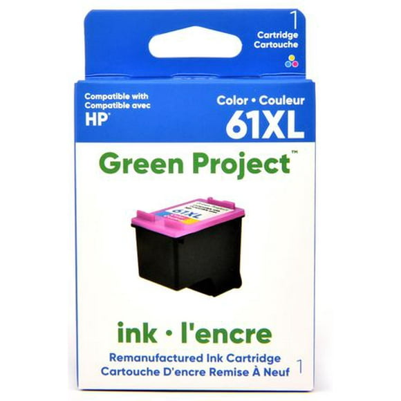 Cartouche  d'encre Trois-couleurs remise a à neuf HP61 XL Green Project (H-61XLCL)