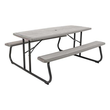 LIFETIME 6-Foot Folding Picnic Table, Rough Cut Grey