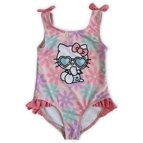 Hello Kitty Toddler Girls Swimsuit 1-Piece, Sizes 2T to 5T