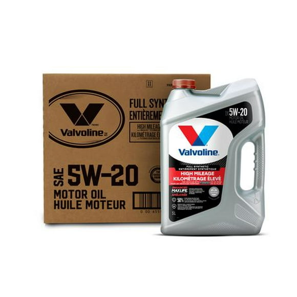 Valvoline Full Synthetic High Mileage MaxLife 5W-20 Motor Oil 5L Case Pack