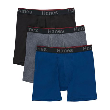 Hanes Premium Men's Briefs With Total Support Pouch 3pk - Gray/blue/black  Xl : Target