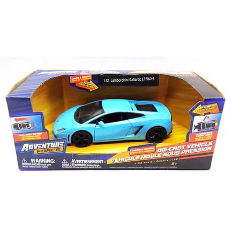 DIE-CAST VEHICLE 1:32 SCALE DIECAST VEHICLE WITH SOUNDS AND LIGHTS, PULL BACK ACTION, INTERACTIVE FRONT DOORS FEATURE.