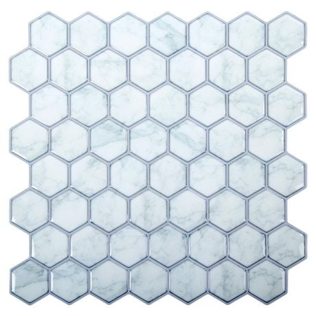 Truu Design 6-Piece Hexagon Self-Adhesive Peel and Stick Wall Tiles