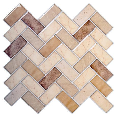 Truu Design Self Adhesive L And Stick Herringbone Backsplash Wall Tiles Canada - Stick And Go Self Adhesive Wall Tiles Review