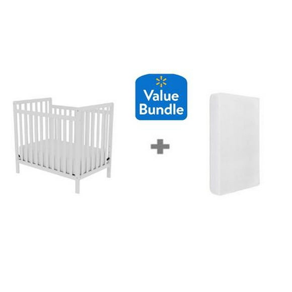 Concord Baby Bowen Mini Crib + Bonus Mattress - White