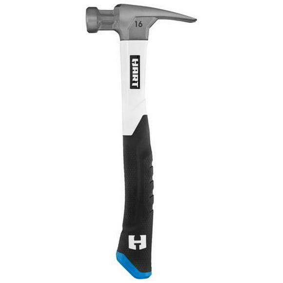 HART 16oz Fiberglass Handle Hammer, Rip Claw, Magnetic Nail Starter, Limited Lifetime Warranty