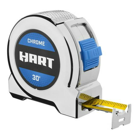 HART 30-Foot Chrome Tape Measure, Limited Lifetime Warranty