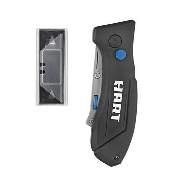 HART Compact Flip Utility Knife with 10 Blades, Limited Lifetime Warranty