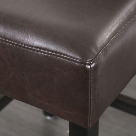 Noble House Whitney Brown Leather bar Stools (set of 2) | Walmart Canada