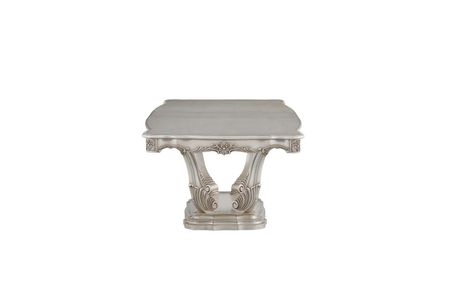 ACME Gorsedd Dining Table w/Pedestal in Antique White | Walmart Canada