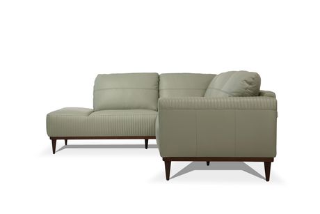 Acme Tampa Sectional Sofa In Airy Green, Leather Sofa Tampa