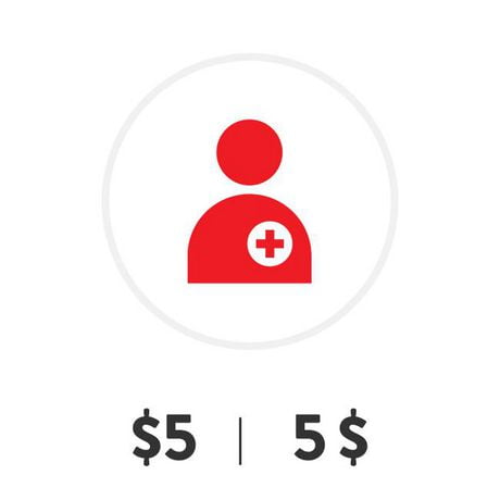 Don de 5 $ à la Croix-Rouge canadienne