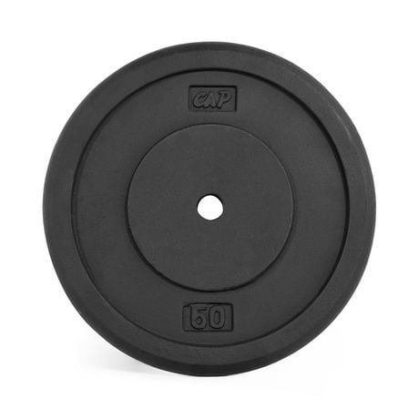 CAP Barbell 1-Inch Cast Iron Weight Plate, Black, Single, 1.25 - 50 Lbs