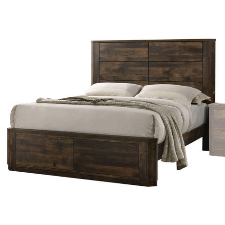 ACME Elettra Eastern King Bed in Rustic Walnut | Walmart Canada