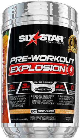 Six Star Pre-Workout Explosion Peach Mango | Walmart Canada