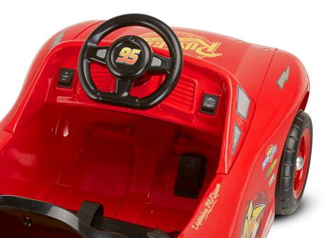 Disney Pixar Cars 3 Lightning McQueen Parent Steer Assist 6 Volt Ride ...