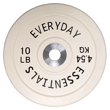 Everyday Essentials Color Coded Olympic Bumper Plate Weight Plate w Steel Hub, 10 lbs (Single Plate)