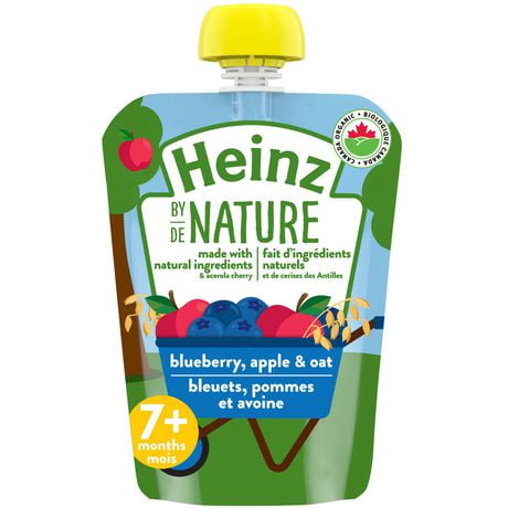 Aliments biologiques pour bébés Heinz de Nature – Bleuets, pommes et avoine en purée