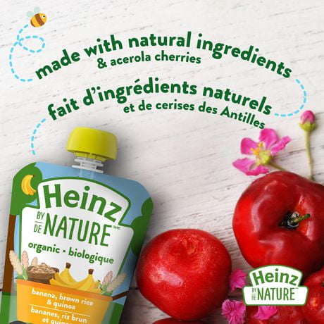 Les Aliments Biologiques Pour Bebes Heinz De Nature Bananes Riz Brun Et Quinoa En Puree Walmart Canada