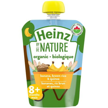 Les aliments biologiques pour bébés Heinz de Nature – Bananes, riz brun et quinoa en purée